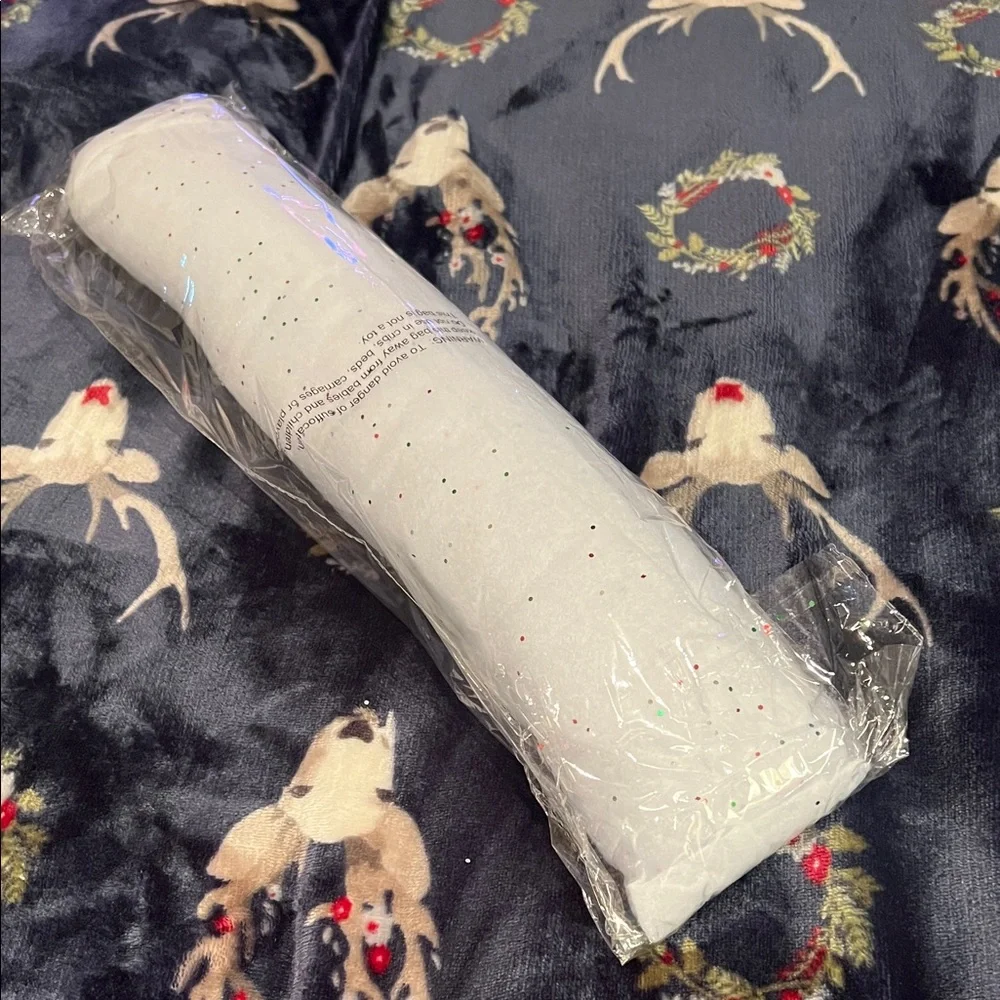 Vintage Glitter Snow Blanket - White